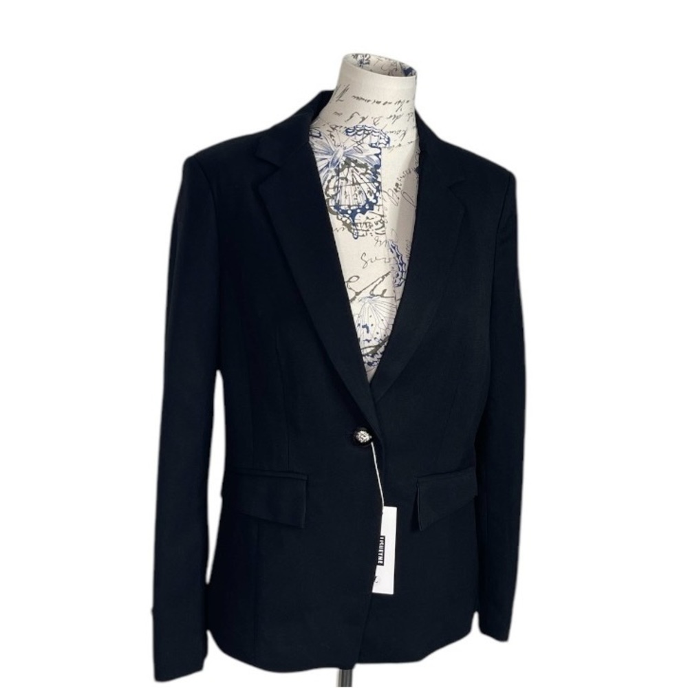 Black Fitted One Button Black Blazer Large - Picture 5 of 10